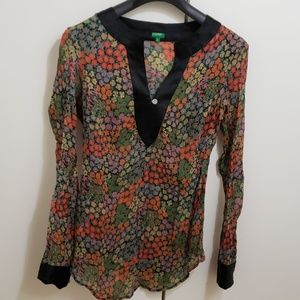 Benetton floral silk top